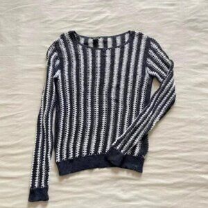 Theory Crochet Striped Sweater (sz L)